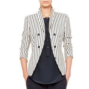 AKRIS Punto Striped Double Breasted Blazer
